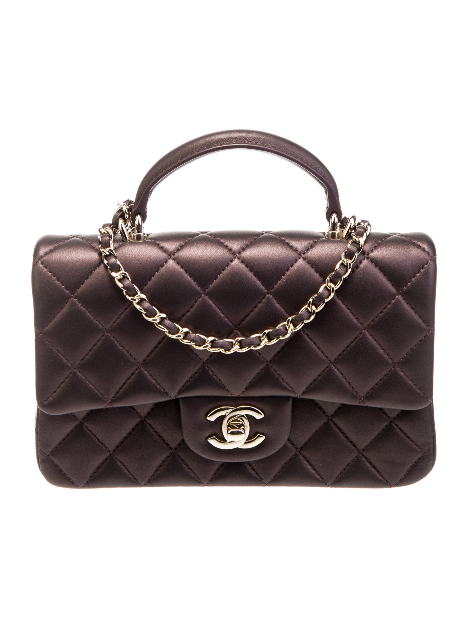 Chanel 2022 Iridescent Rectangular Mini Top Handle Flap Bag