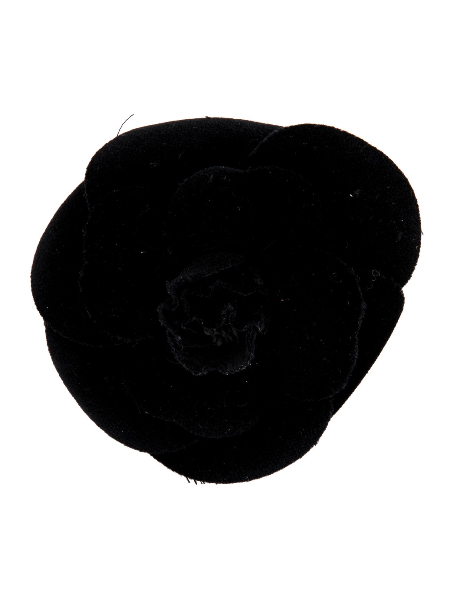 Chanel Vintage Velvet Camellia Brooch