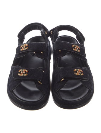 Chanel 2021 Interlocking CC Logo Slingback Sandals