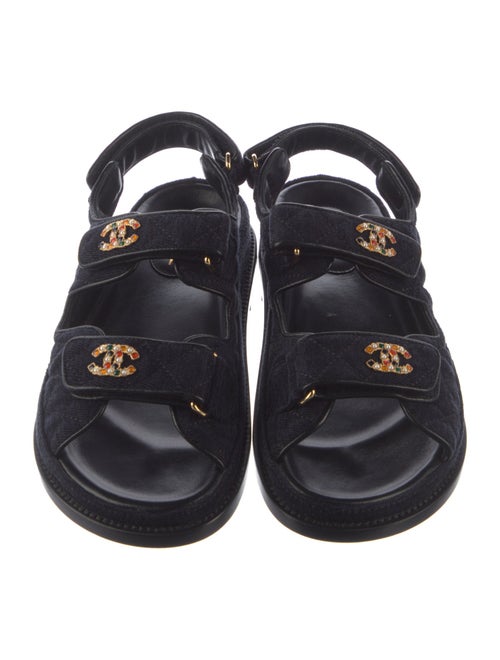 Chanel 2021 Interlocking CC Logo Slingback Sandals
