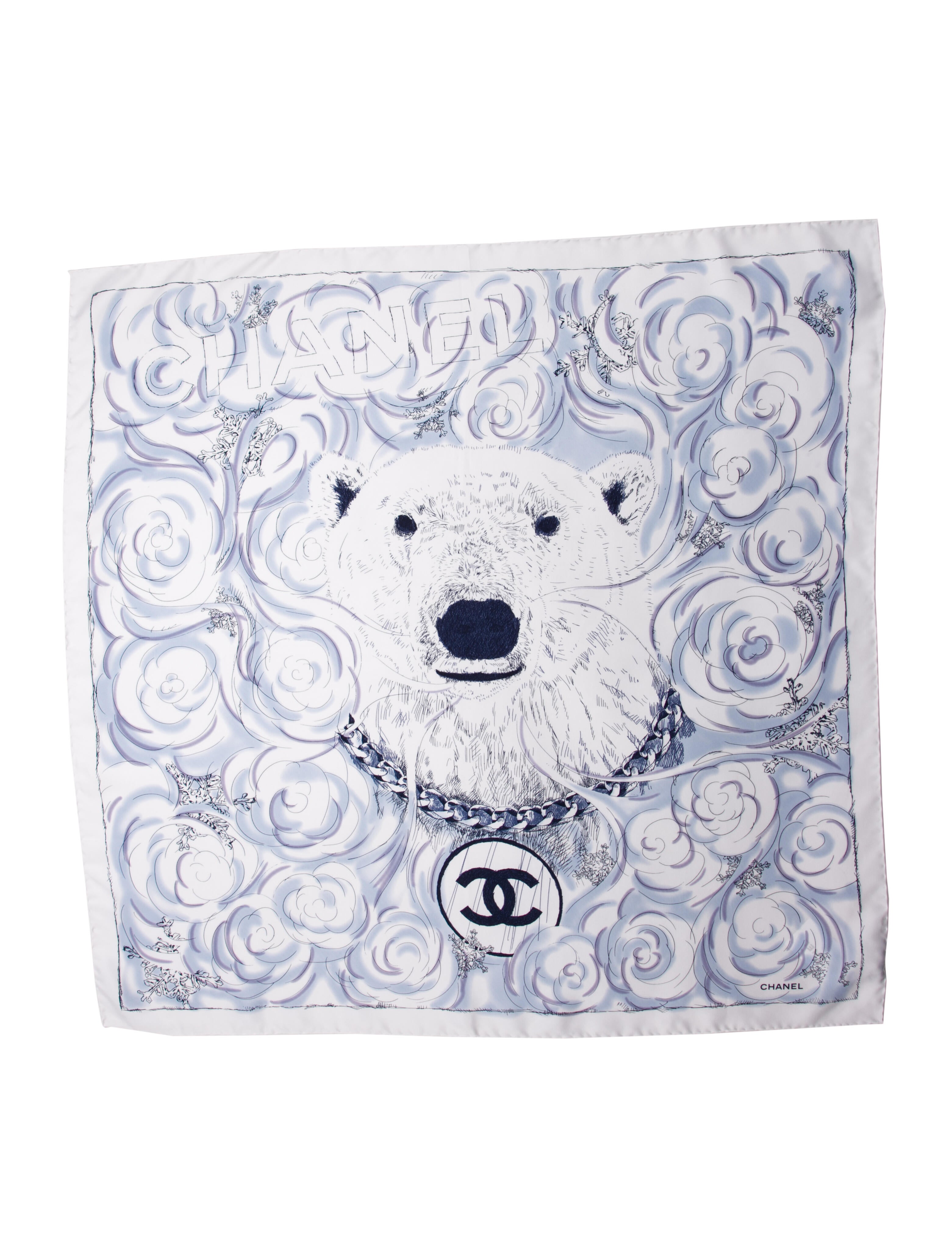 Chanel Polar Bear Silk Scarf