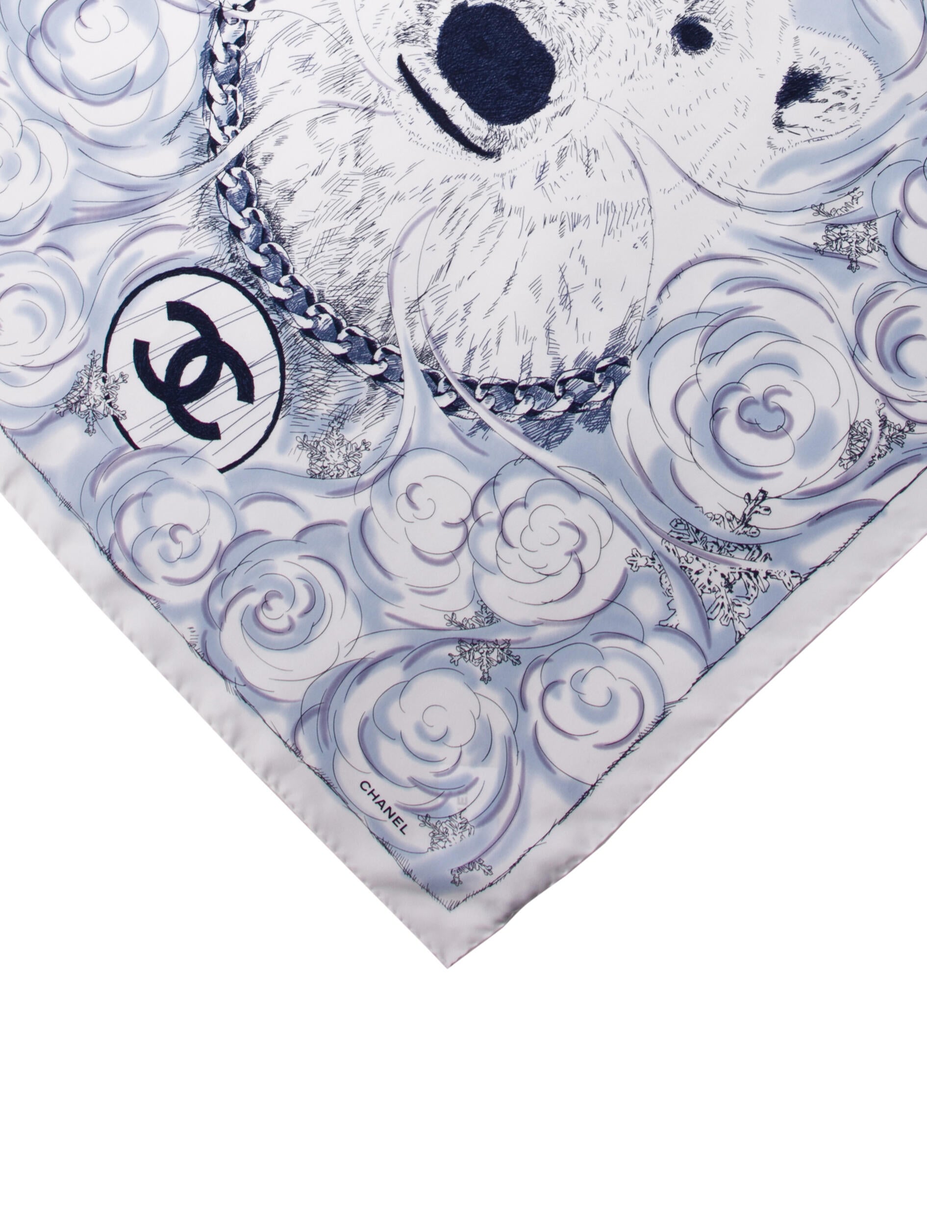 Chanel Polar Bear Silk Scarf