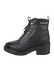 Chanel 2021 Faux Pearl Accents Combat Boots