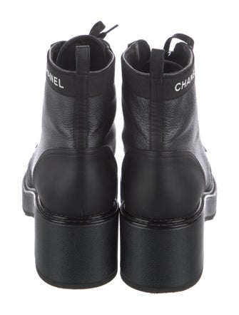 Chanel 2021 Faux Pearl Accents Combat Boots