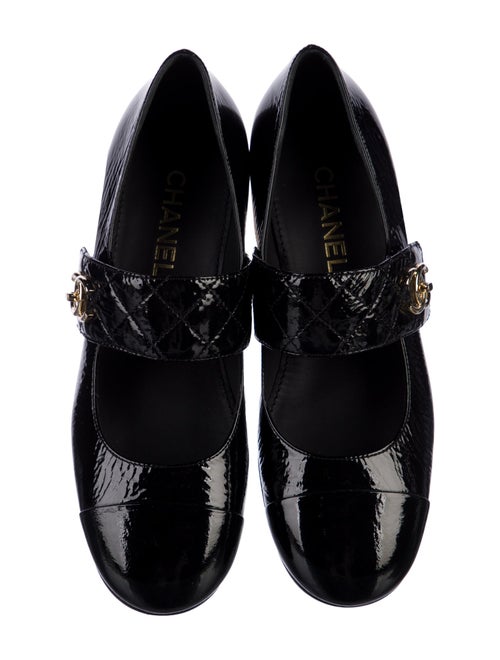 Chanel Interlocking CC Logo Patent Leather Mary Jane Flats