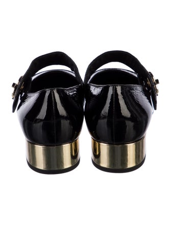 Chanel Interlocking CC Logo Patent Leather Mary Jane Flats