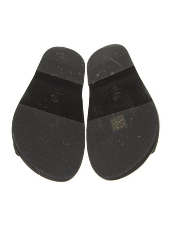 Chanel Interlocking CC Logo Leather Slides