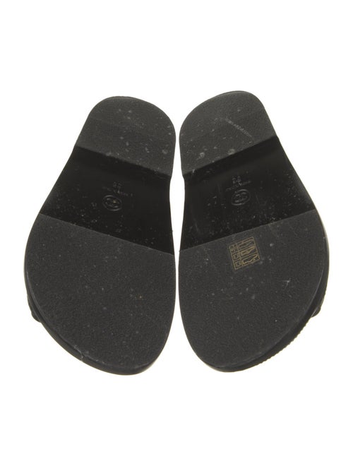 Chanel Interlocking CC Logo Leather Slides