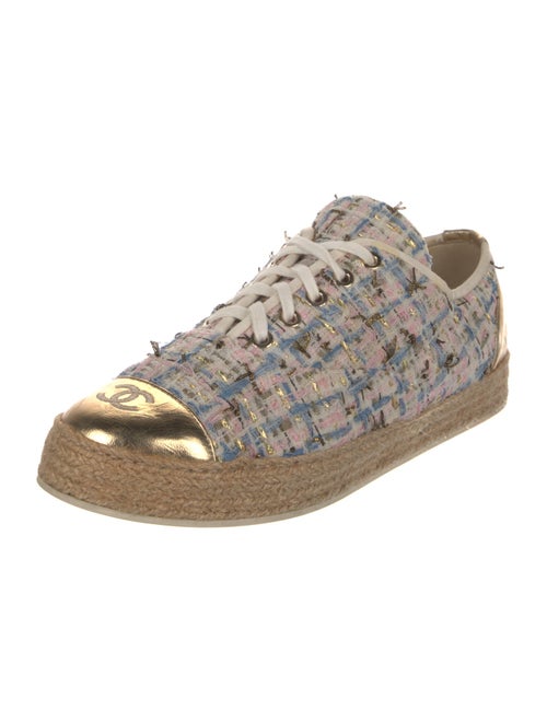 Chanel Interlocking CC Logo Tweed Sneakers
