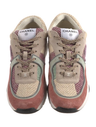 Chanel Interlocking CC Logo Suede Sneakers