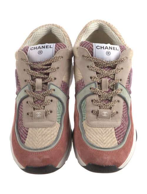 Chanel Interlocking CC Logo Suede Sneakers