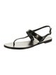 Chanel Interlocking CC Logo Patent Leather T-Strap Sandals