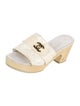 Chanel Interlocking CC Logo Patent Leather Slides