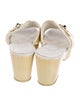 Chanel Interlocking CC Logo Patent Leather Slides