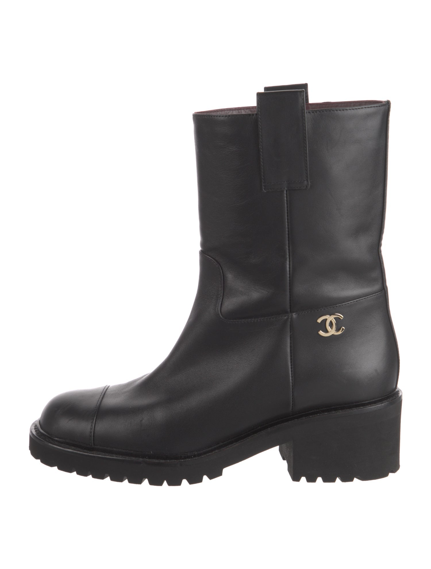 Chanel Leather Moto Boots