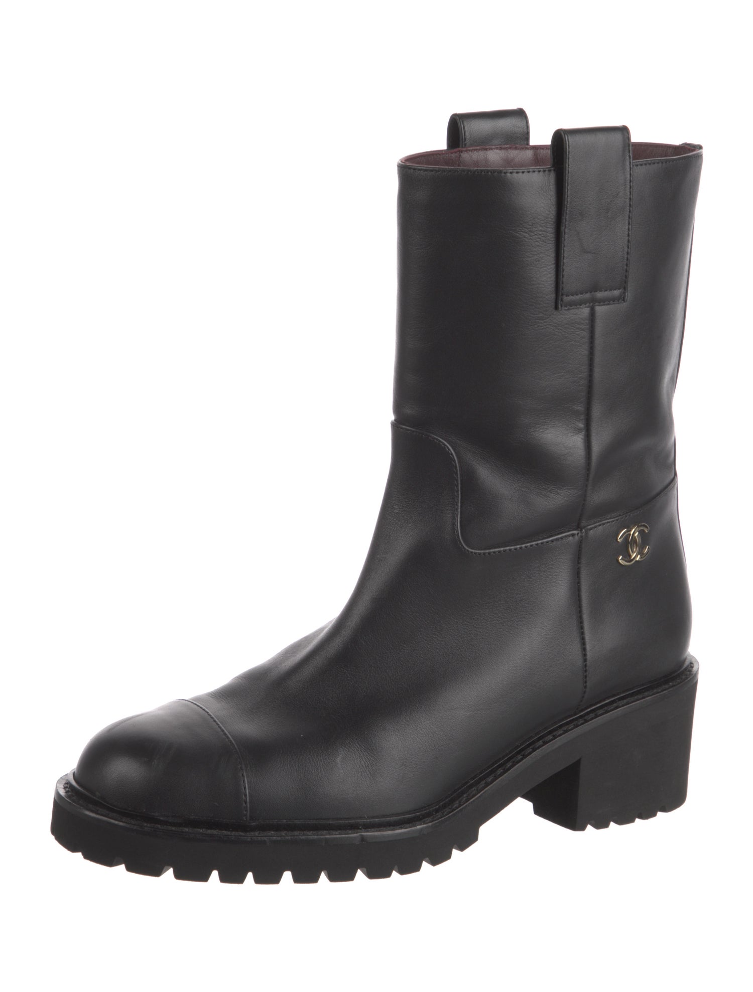 Chanel Leather Moto Boots