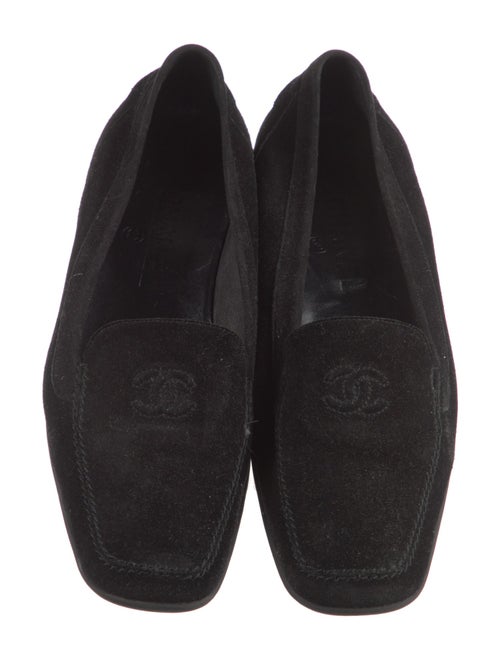 Chanel Interlocking CC Logo Suede Loafers