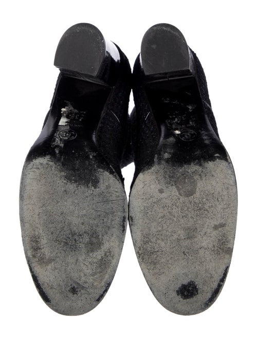 Chanel Interlocking CC Logo Tweed Combat Boots