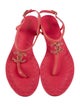 Chanel Interlocking CC Logo Leather T-Strap Sandals