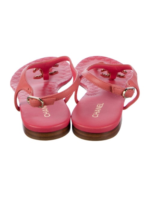 Chanel Interlocking CC Logo Leather T-Strap Sandals