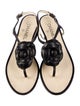 Chanel Interlocking CC Logo Leather Slingback Sandals