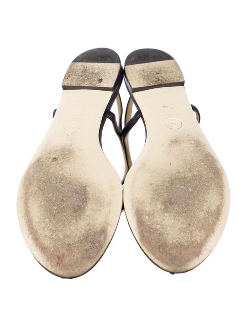 Chanel Interlocking CC Logo Leather Slingback Sandals