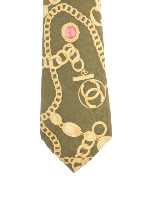 Chanel Chain-Link CC Silk Tie