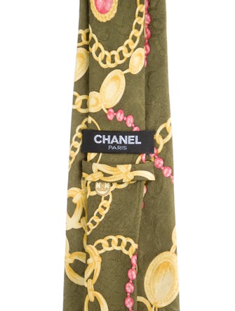 Chanel Chain-Link CC Silk Tie
