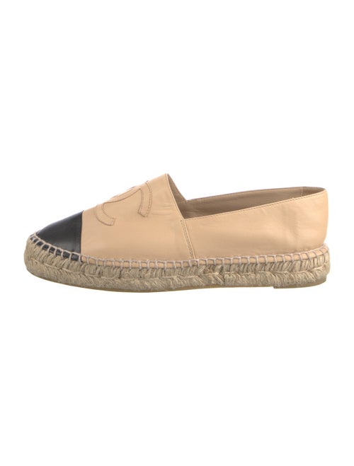 Chanel Interlocking CC Logo Leather Espadrilles