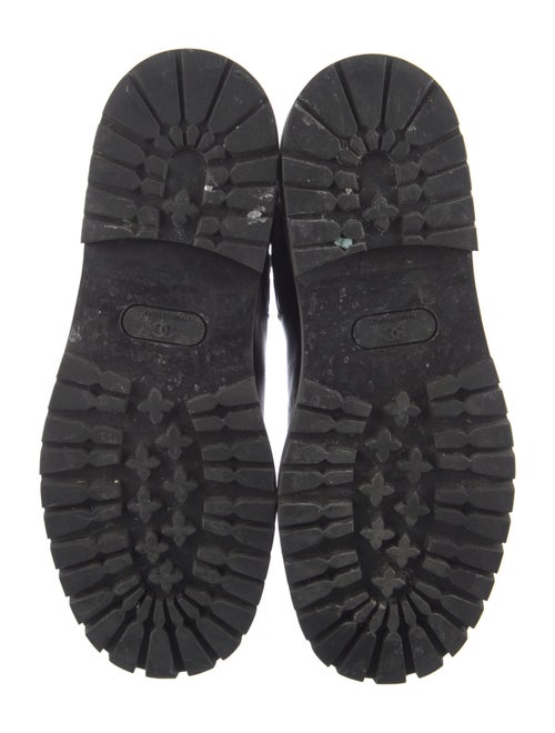 Chanel Interlocking CC Logo Leather Combat Boots