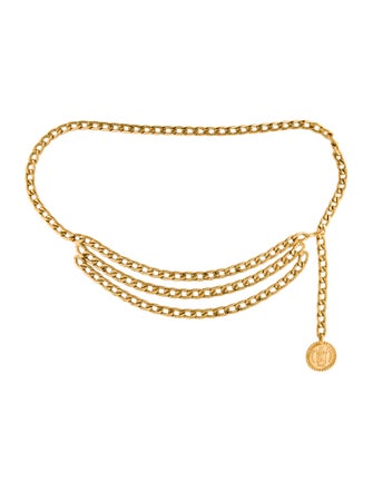 Chanel Interlocking CC Logo Skinny Chain-Link Belt