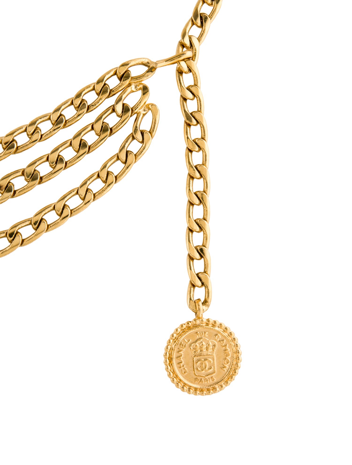 Chanel Interlocking CC Logo Skinny Chain-Link Belt