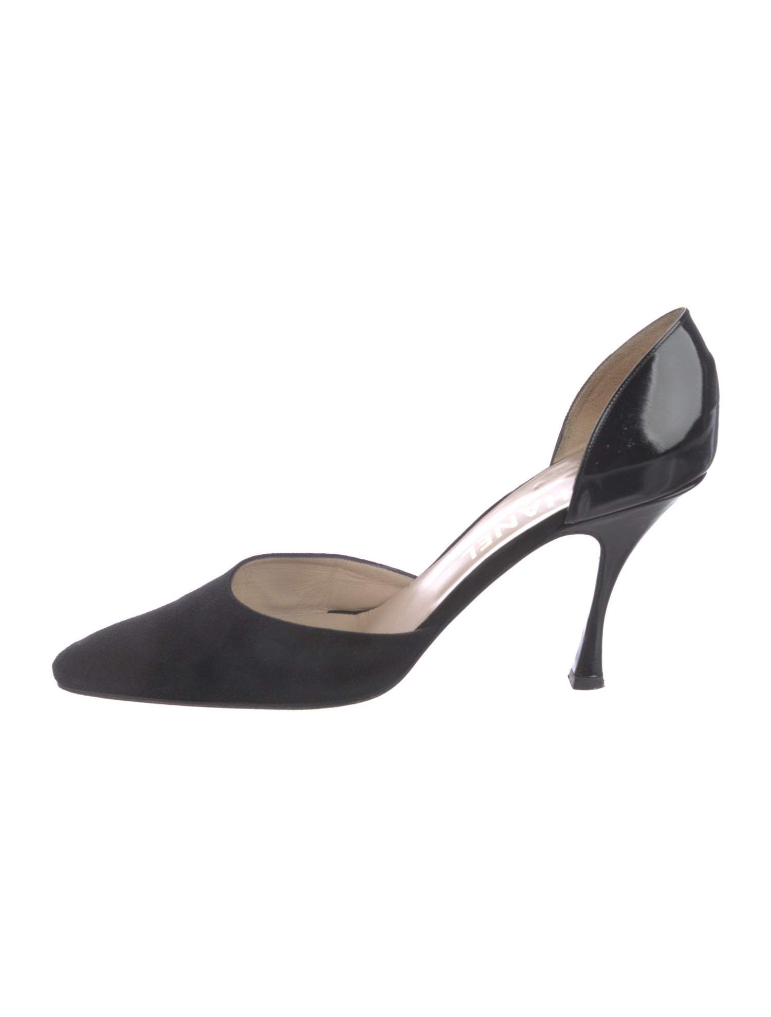 Chanel Interlocking CC Logo Suede D'Orsay Pumps