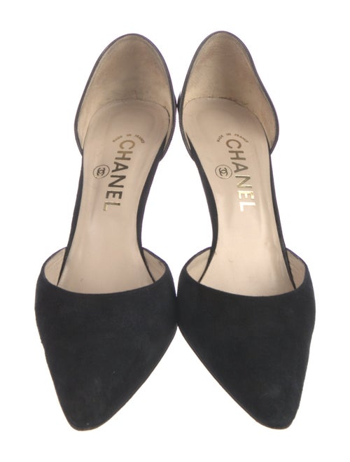 Chanel Interlocking CC Logo Suede D'Orsay Pumps