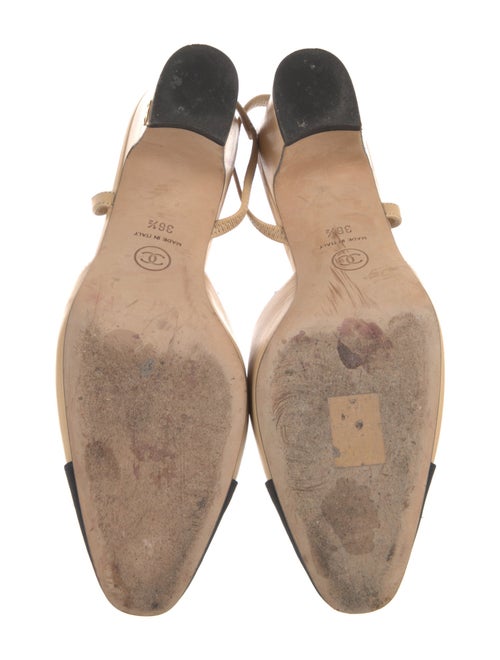 Chanel Interlocking CC Logo Leather Slingback Pumps