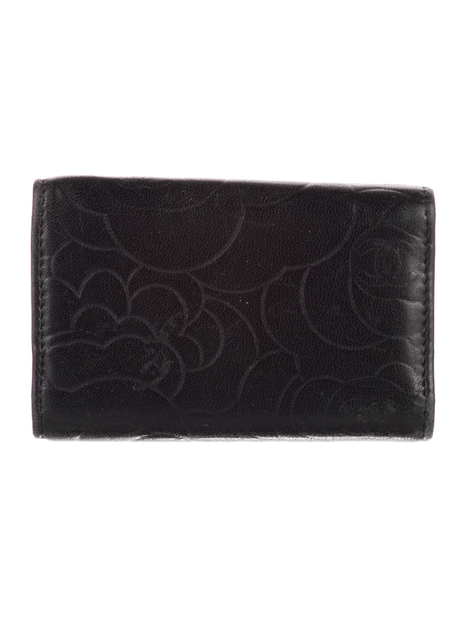 Chanel Camellia Embossed Leather Key Ring Holder