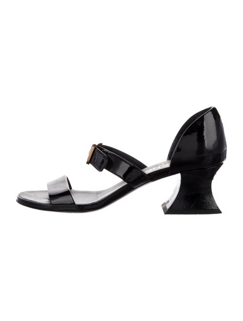 Chanel Interlocking CC Logo Patent Leather Sandals