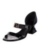 Chanel Interlocking CC Logo Patent Leather Sandals