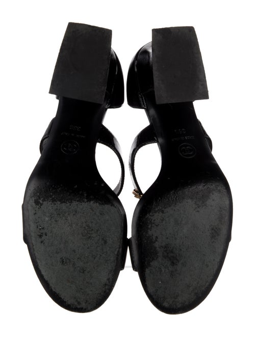 Chanel Interlocking CC Logo Patent Leather Sandals