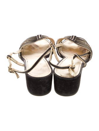 Chanel Interlocking CC Logo Suede Slingback Sandals