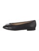 Chanel Interlocking CC Logo Leather Ballet Flats