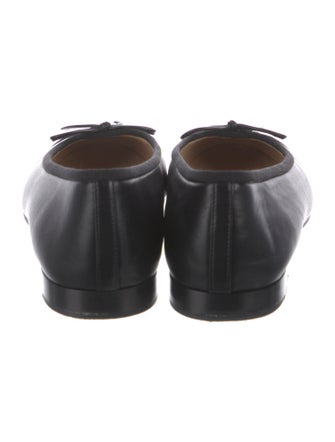 Chanel Interlocking CC Logo Leather Ballet Flats
