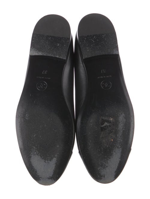 Chanel Interlocking CC Logo Leather Ballet Flats