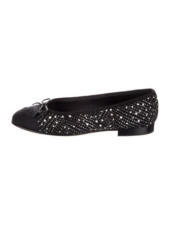Chanel Interlocking CC Logo Tweed Ballet Flats