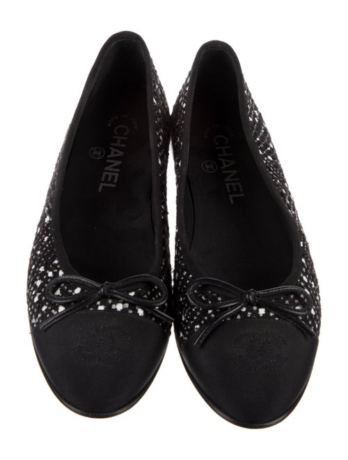 Chanel Interlocking CC Logo Tweed Ballet Flats