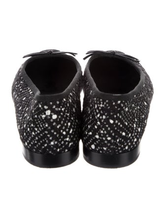 Chanel Interlocking CC Logo Tweed Ballet Flats
