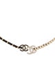Chanel 2023 Leather & Strass CC Choker Necklace