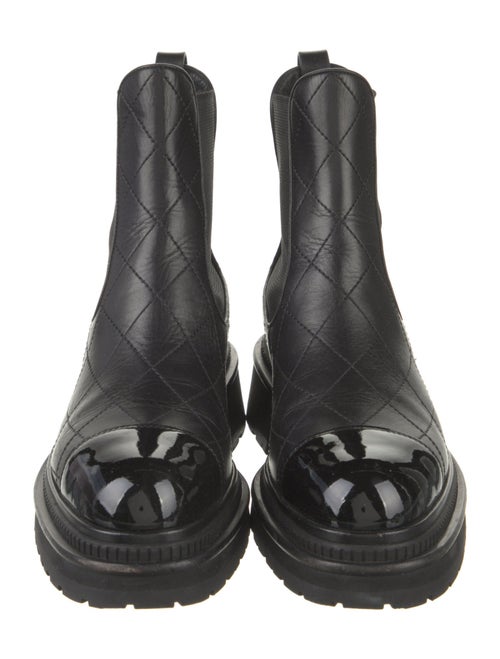 Chanel Interlocking CC Logo Leather Chelsea Boots