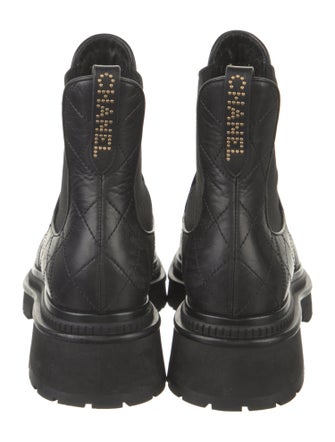 Chanel Interlocking CC Logo Leather Chelsea Boots