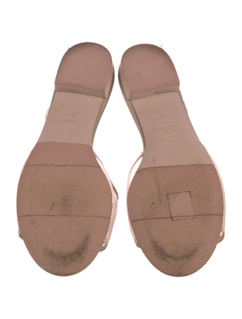 Chanel Interlocking CC Logo Leather Slides